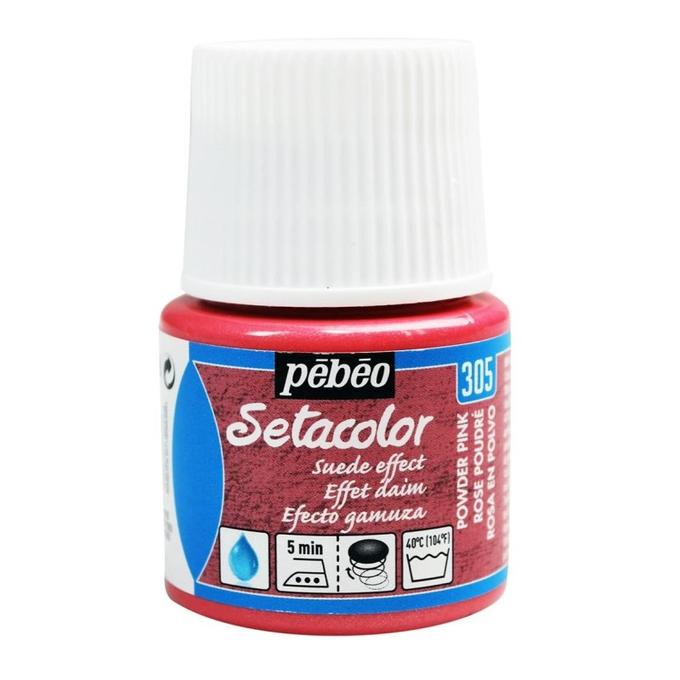 Peinture tissu setacolor Pebeo 45ml Rose poudré