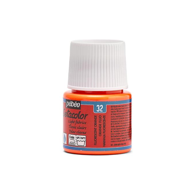 Peinture tissu setacolor Pebeo 45ml Orange fluo