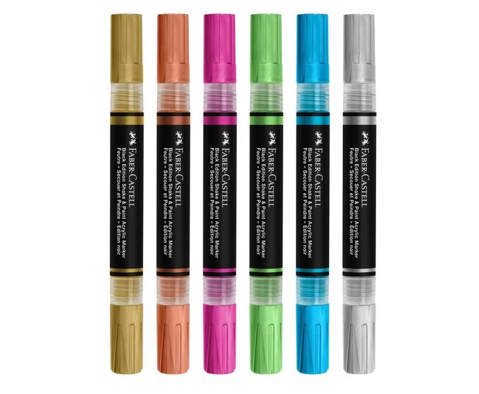 6 Marqueurs acrylique Faber-Castell Metallic