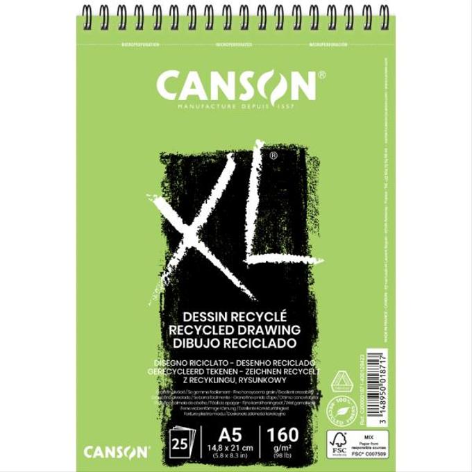 Bloc Canson XL Dessin recyclé A5 50F 160g
