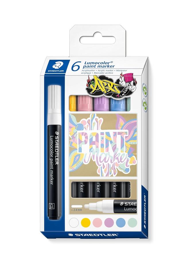 Boite de 6 marqueurs acryliques Staedtler pastels