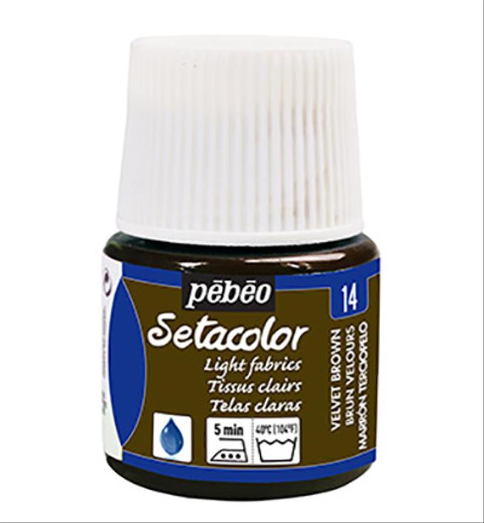 Peinture tissu setacolor Pebeo 45ml Brun velours