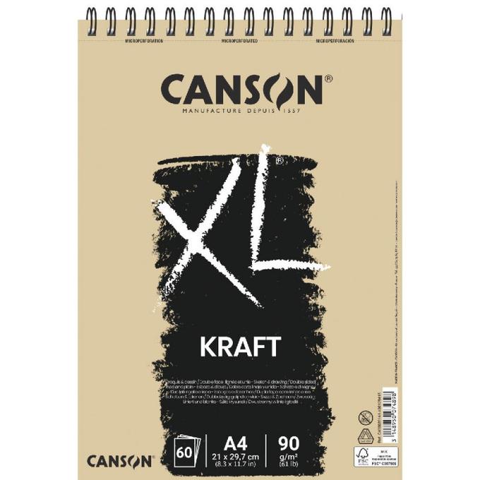 Bloc Canson XL Kraft A4 60F 90g