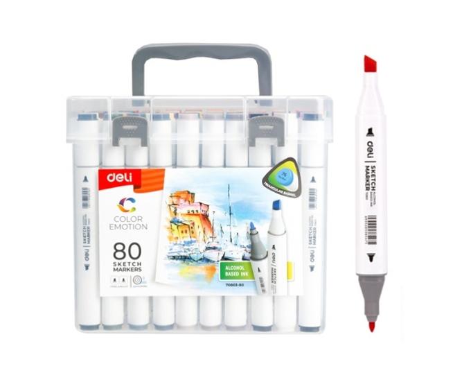 Marqueurs à base d'alcool deli 80 couleurs