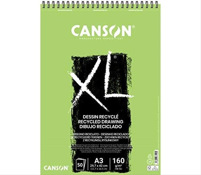 Bloc Canson XL Dessin recyclé A3 50F 160g