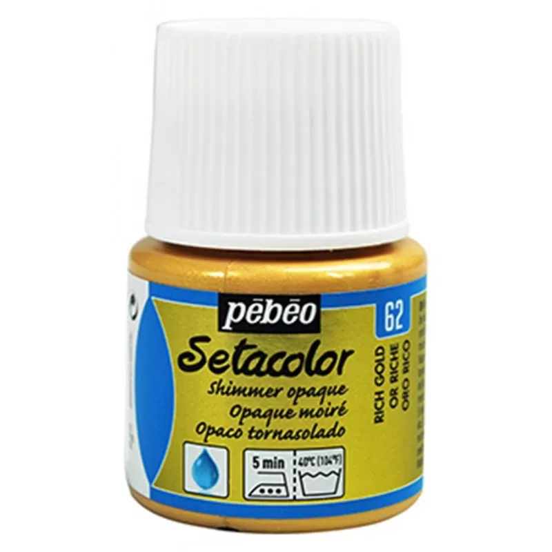Peinture tissu setacolor Pebeo 45ml Or riche