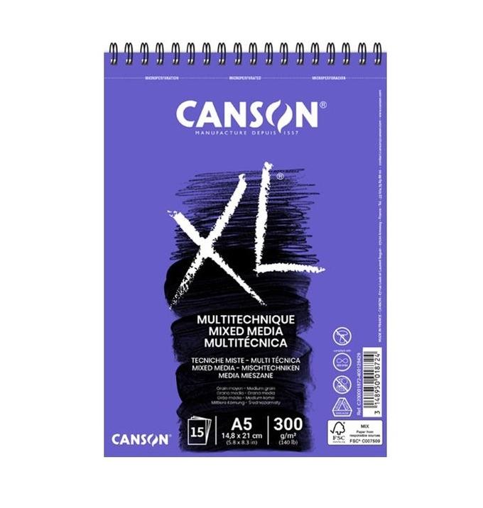 Bloc XL Canson Mixed Media A5 15F 300g