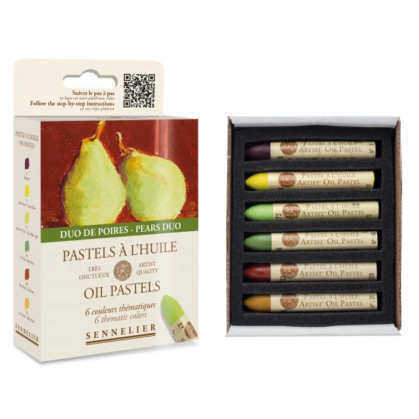 Pastels à l'Huile Sennelier - 6 Couleurs - Duo de Poires