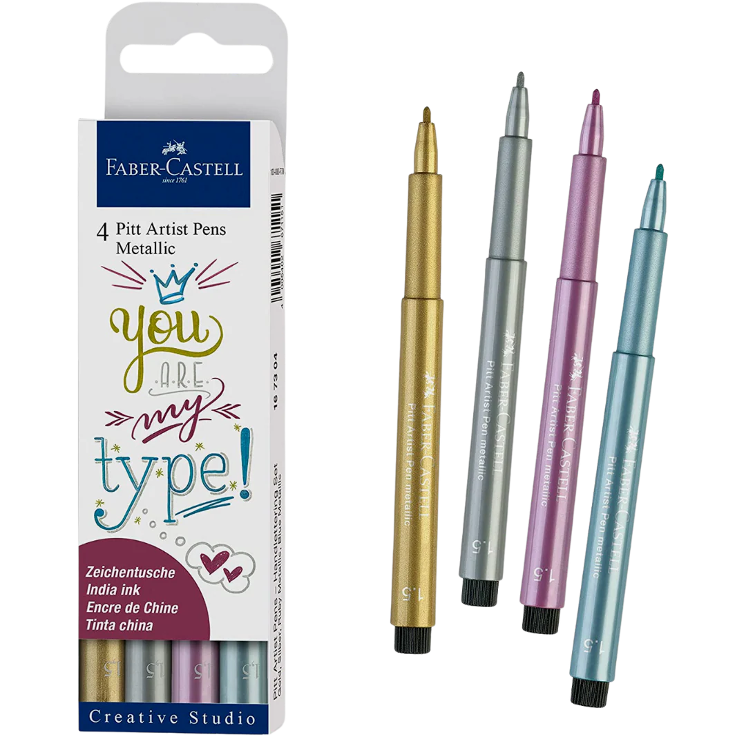Boite de 4 Feutres Pitt Artist Pen Métallique