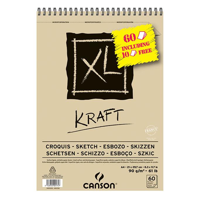 Bloc Canson XL Kraft A3 60F 90g