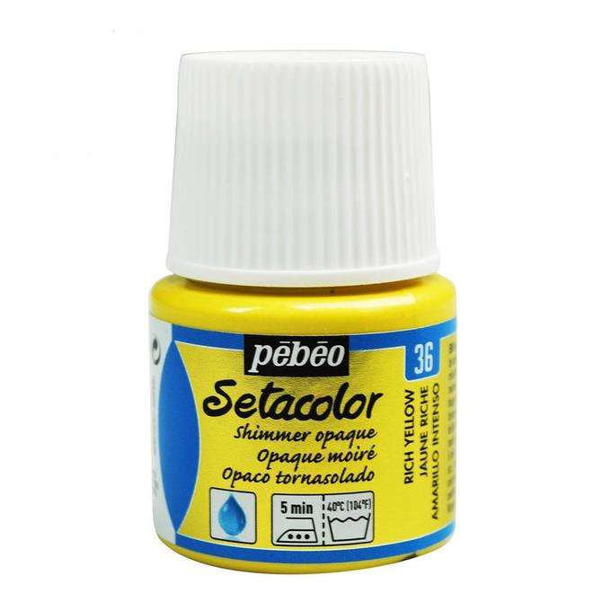 Peinture tissu setacolor Pebeo 45ml Jaune riche