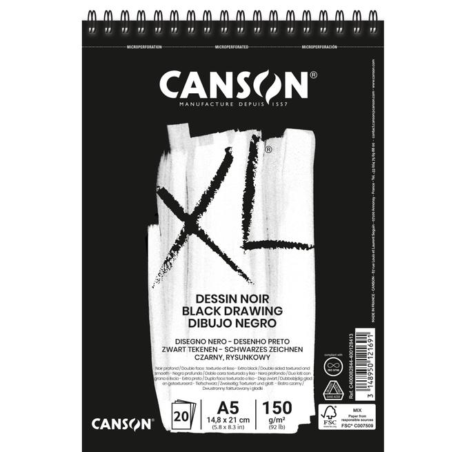 Bloc Xl Canson Noir A5 20F 150g