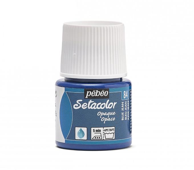 Peinture tissu setacolor Pebeo 45ml Bleu jean