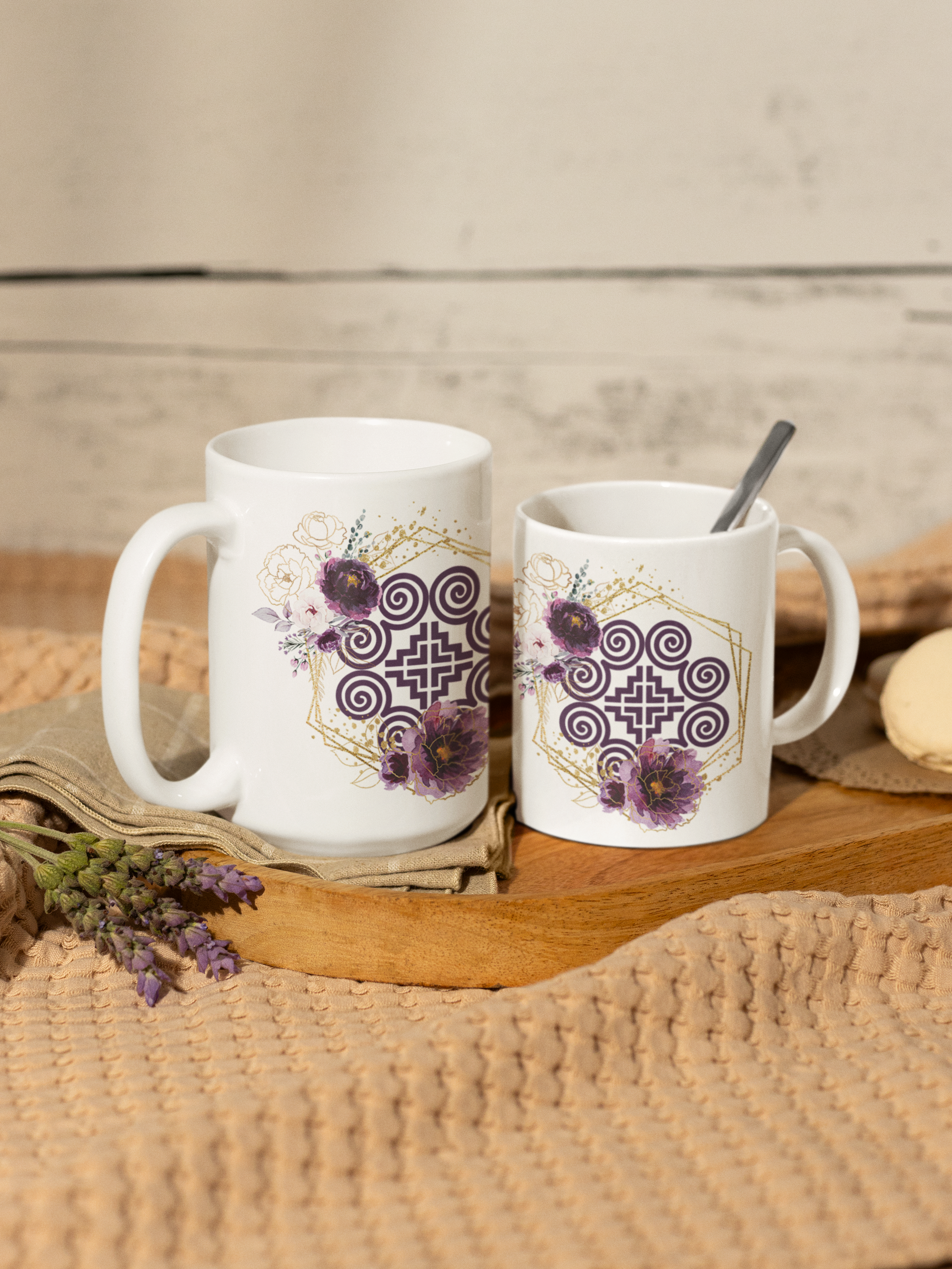 Lavender Geometric Ceramic Mug - M2