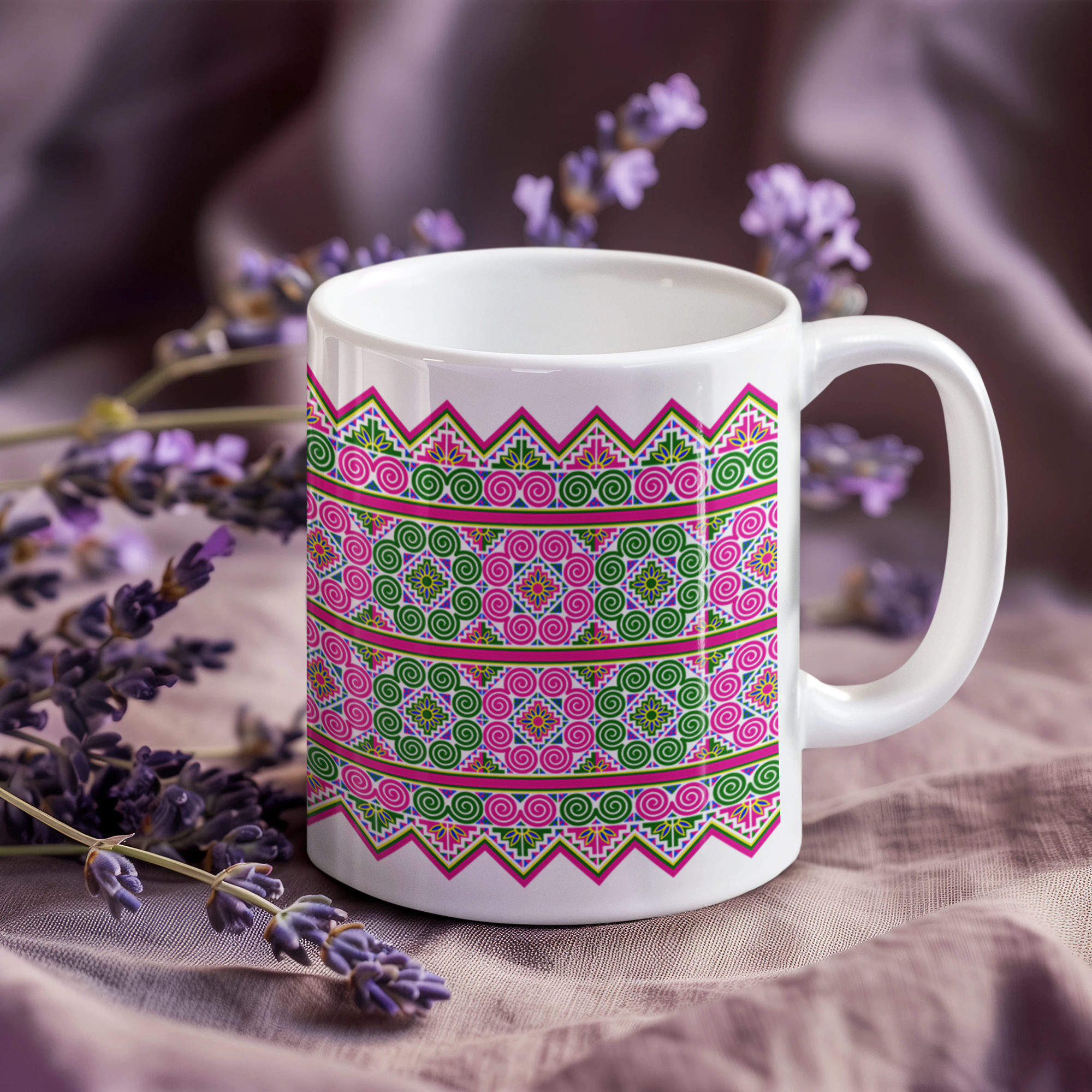 Geometric Pattern Ceramic Mug - M6