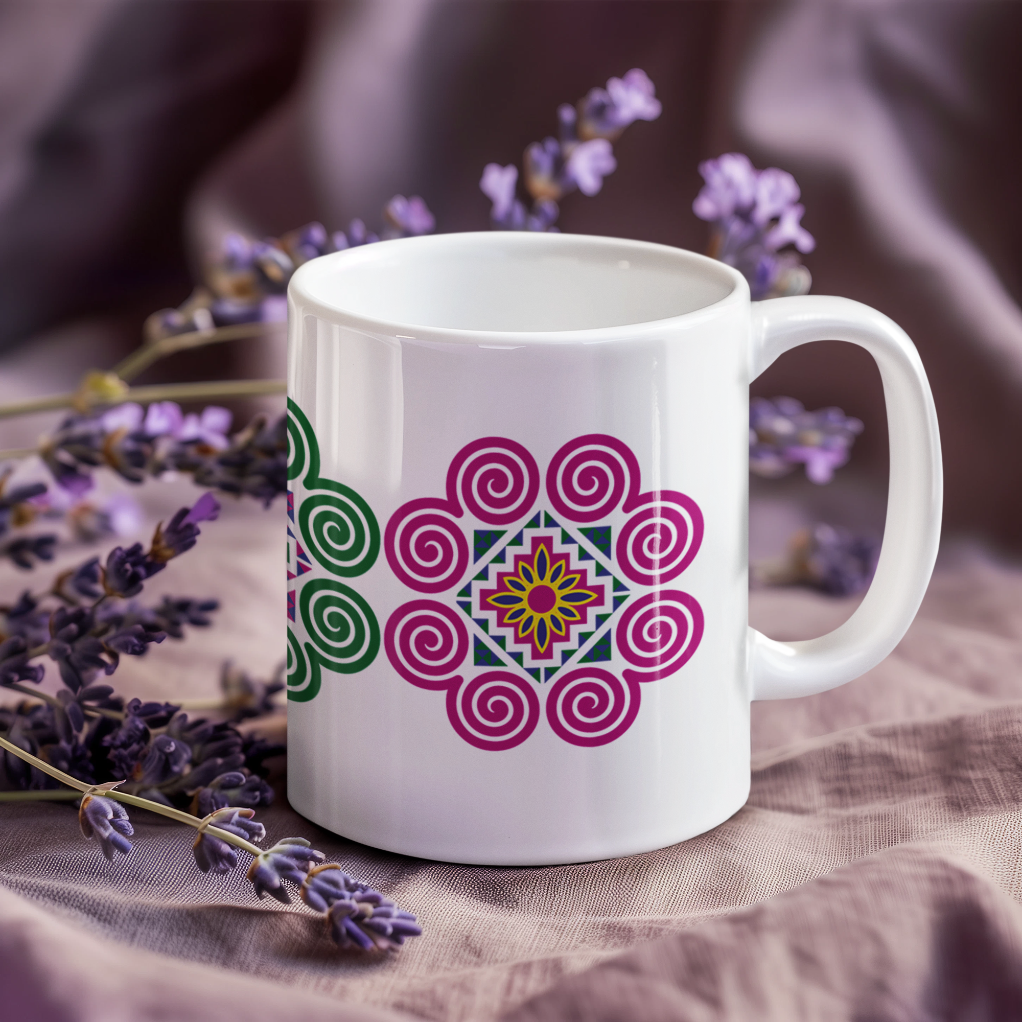 Geometric Pattern Ceramic Mug - M8