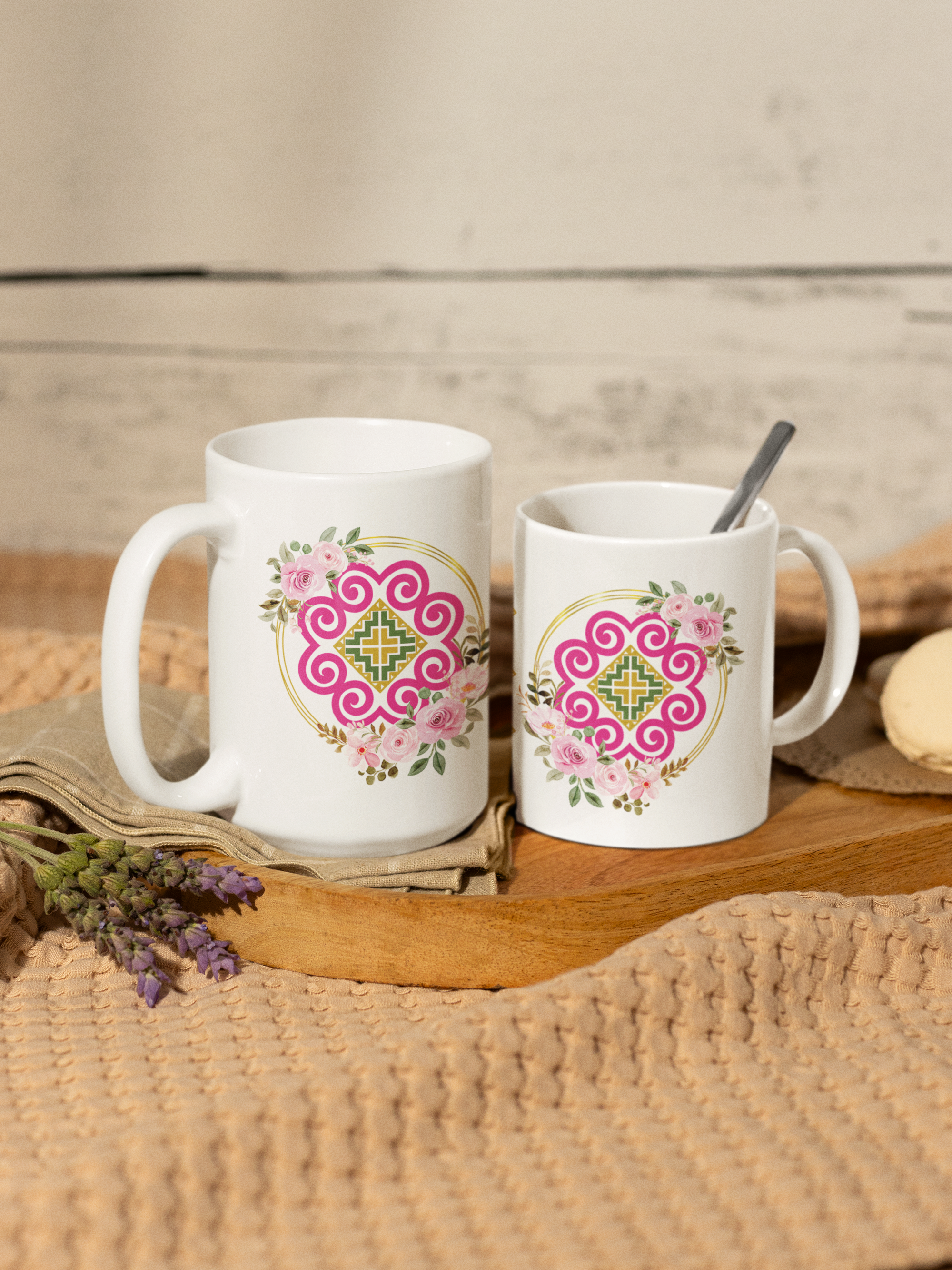 Floral Pattern Ceramic Mug - M1