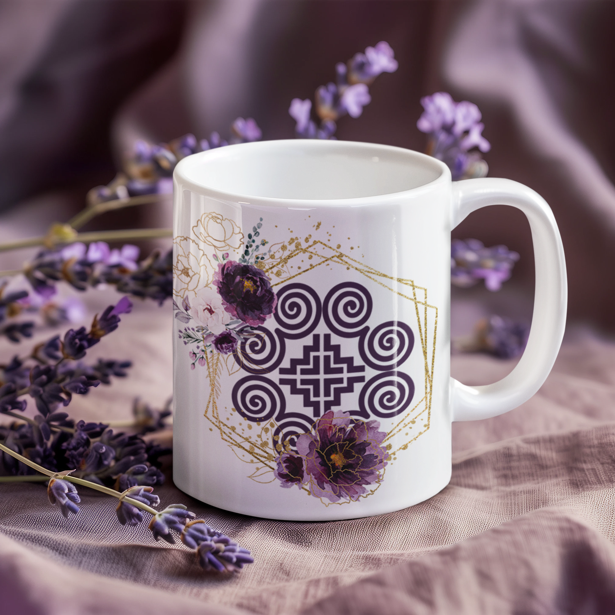 Lavender Geometric Ceramic Mug - M2