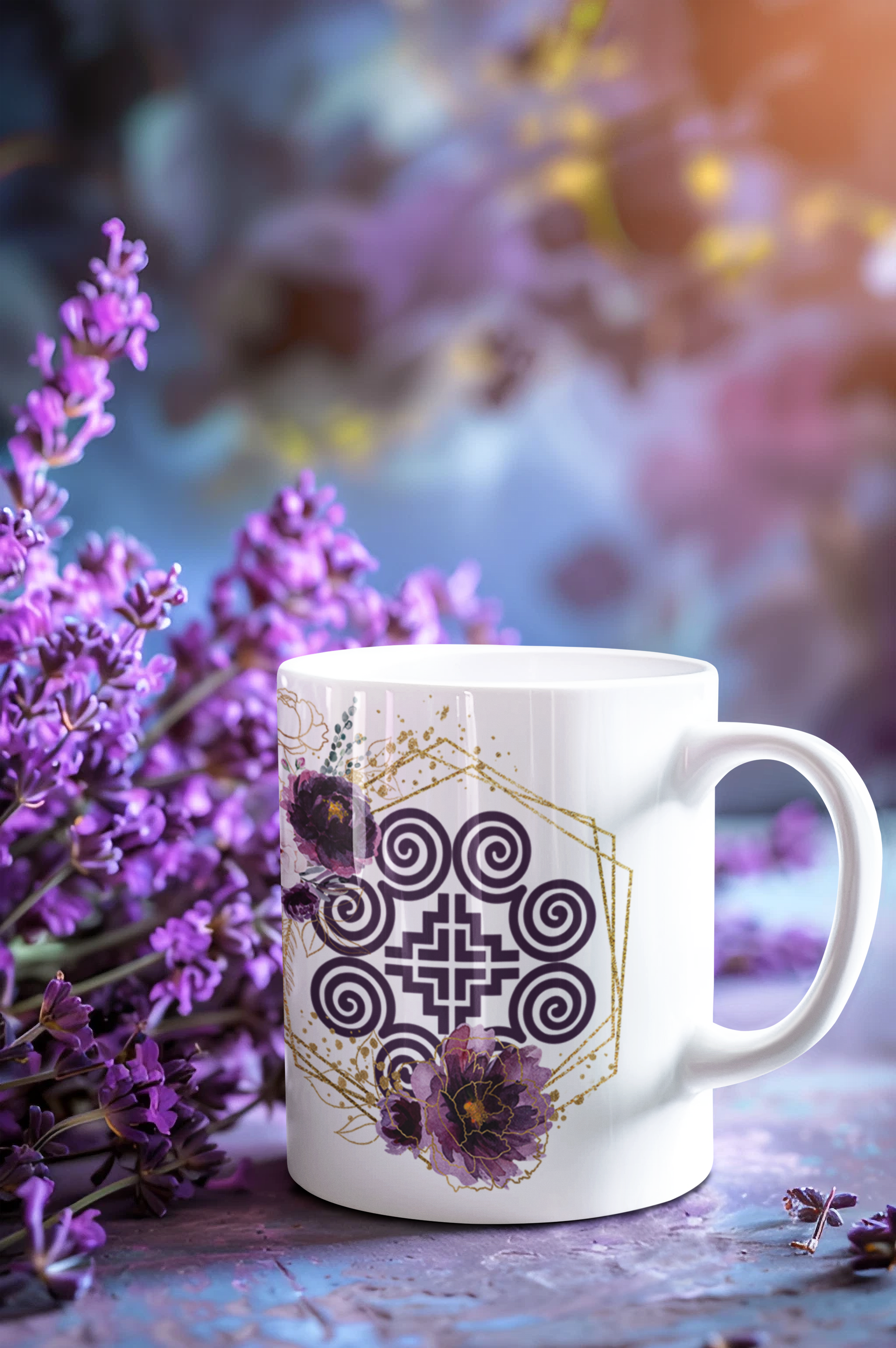 Lavender Geometric Ceramic Mug - M2
