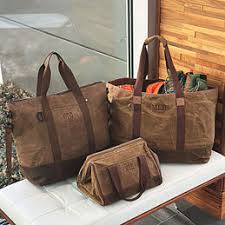 Vintage Canvas Tote Bag Set
