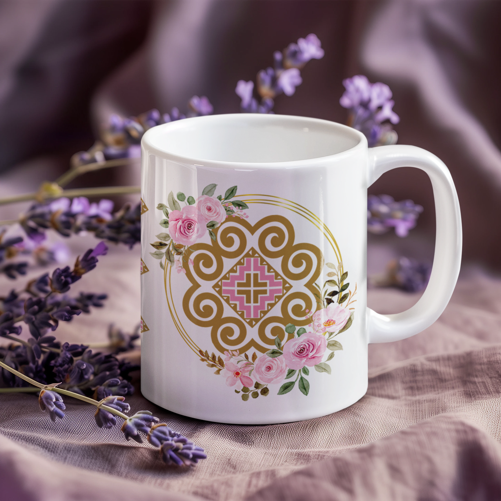 Elegant Floral Coffee Mug - M4