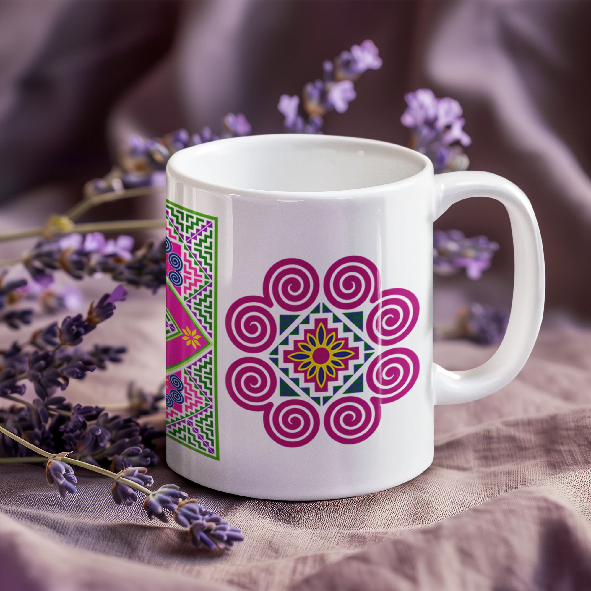 Boho Mandala Ceramic Mug -M9