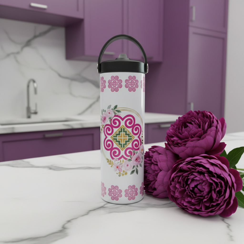 Floral Patterned Stainless Steel Tumbler    T2