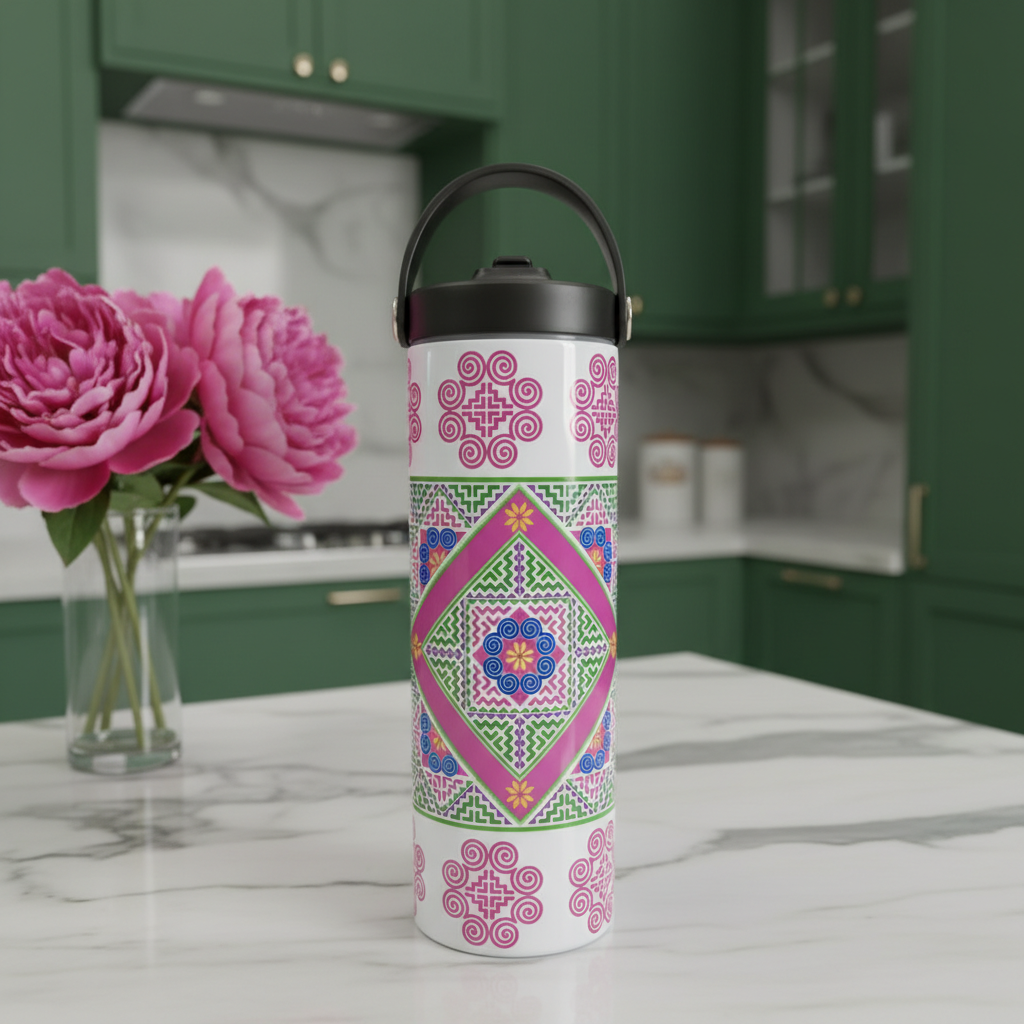 Geometric Pattern Insulated Bottle