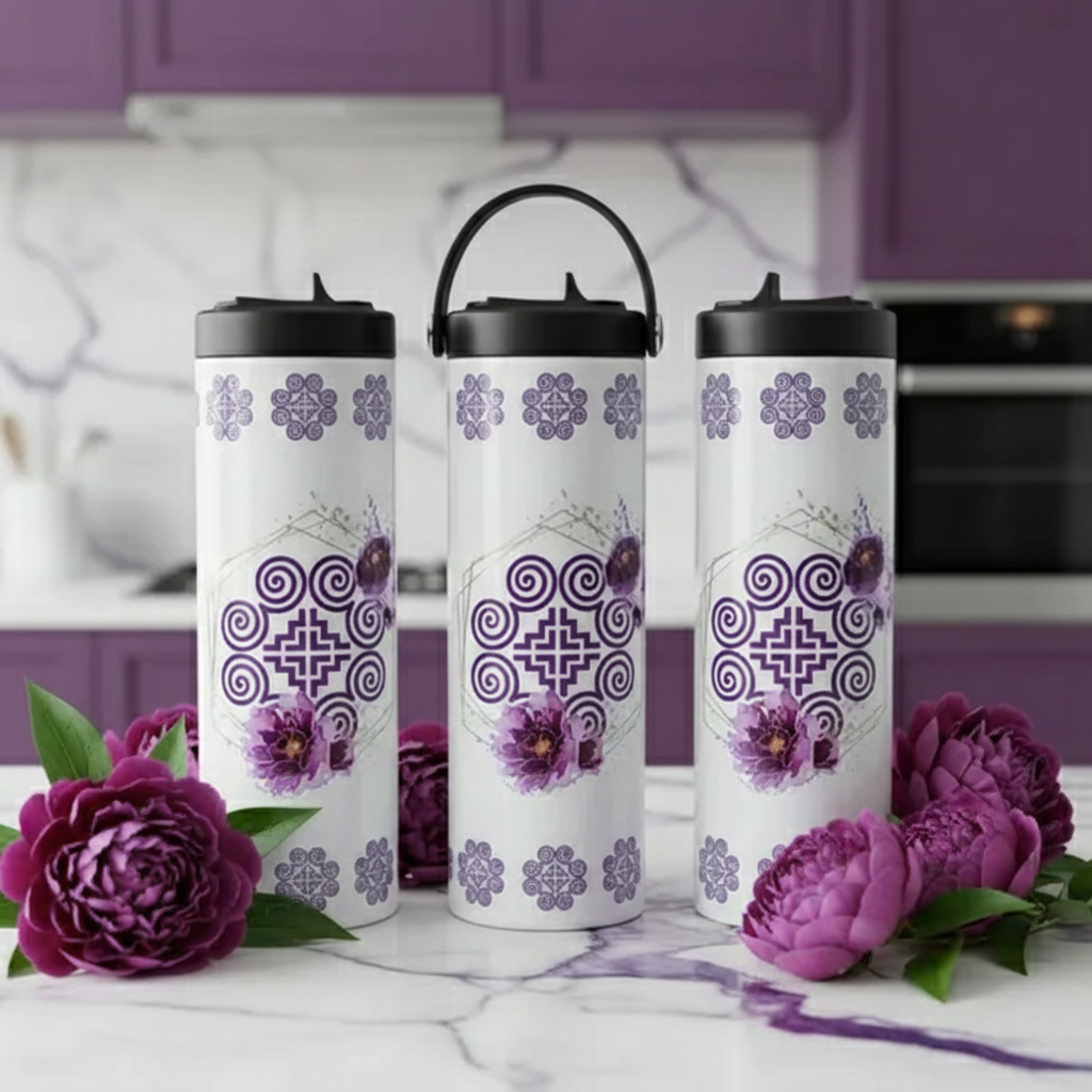 Purple Floral Insulated Tumblers