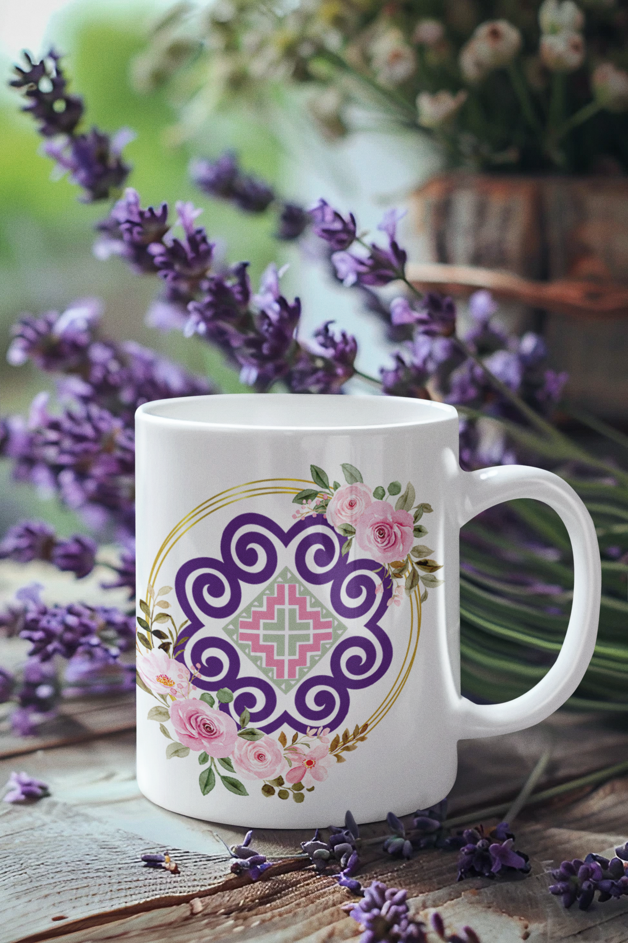 Floral Ornate Ceramic Mug - M3