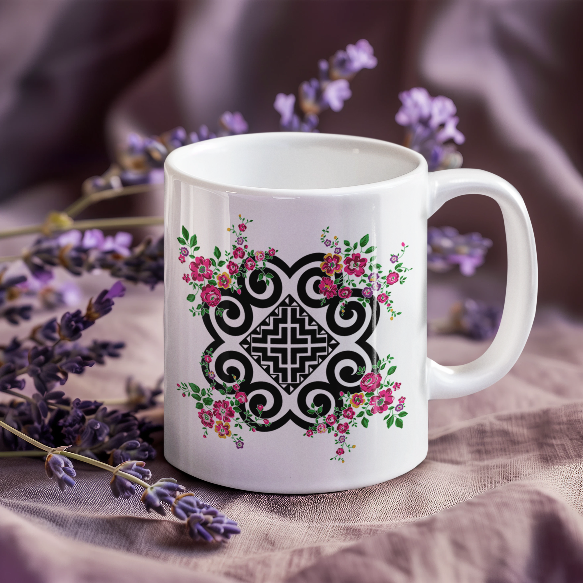 Floral Mosaic Ceramic Mug - M13