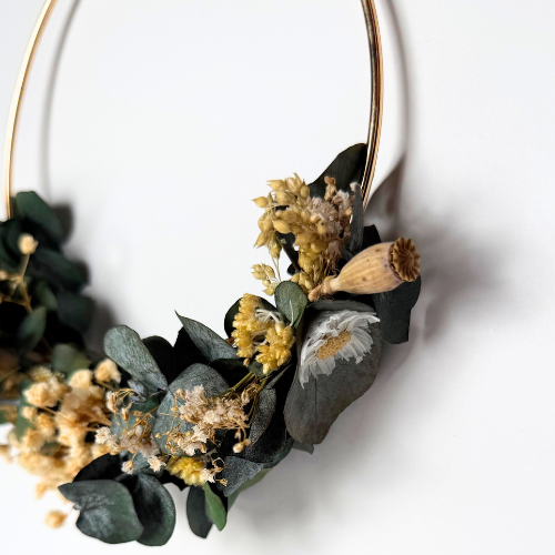 Halber Trockenblumenkranz (15 cm | Handmade)