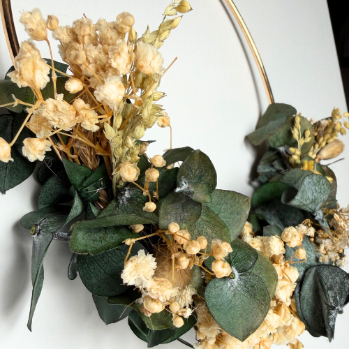 Halber Trockenblumenkranz (15 cm | Handmade)