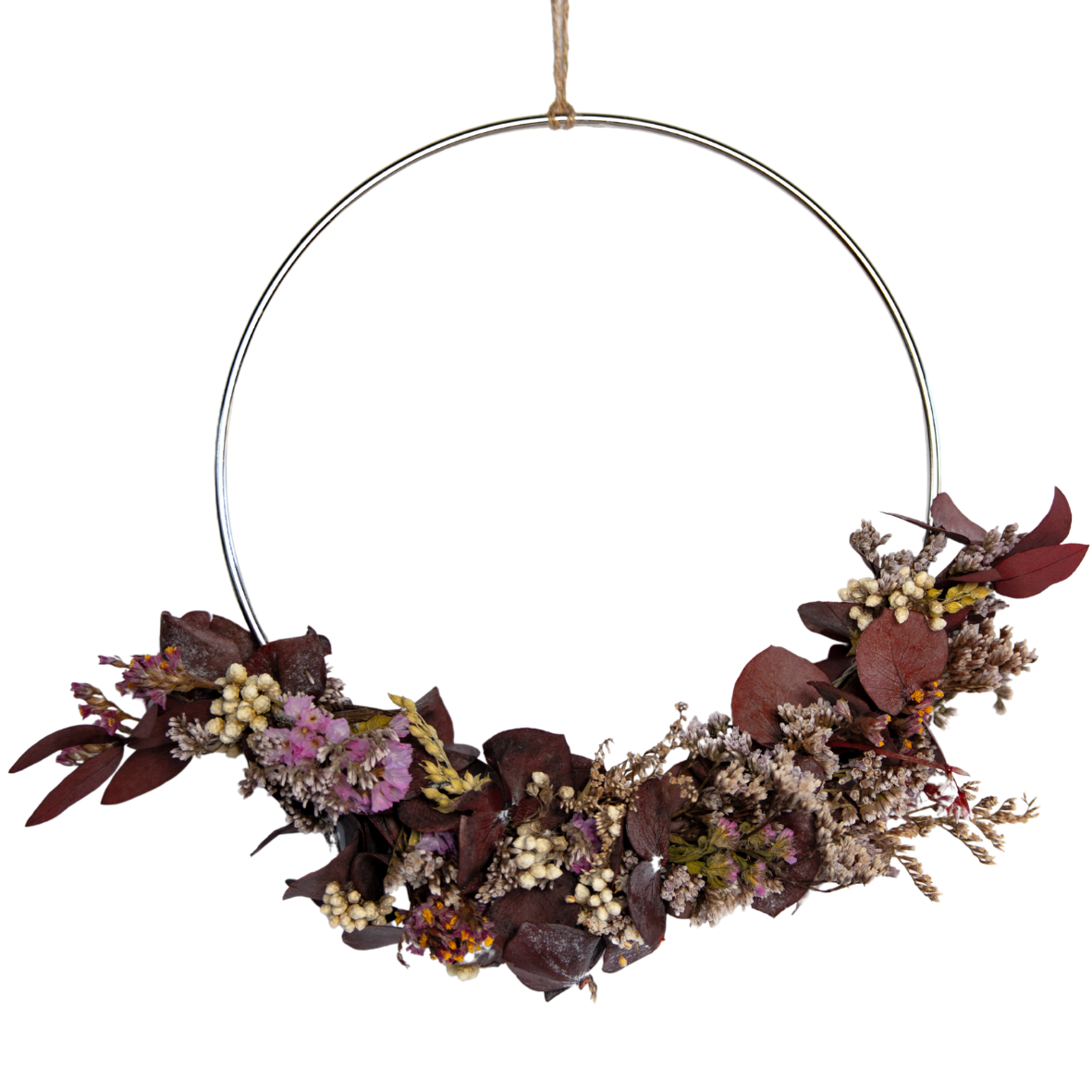 Halber Trockenblumenkranz (15 cm | Handmade)