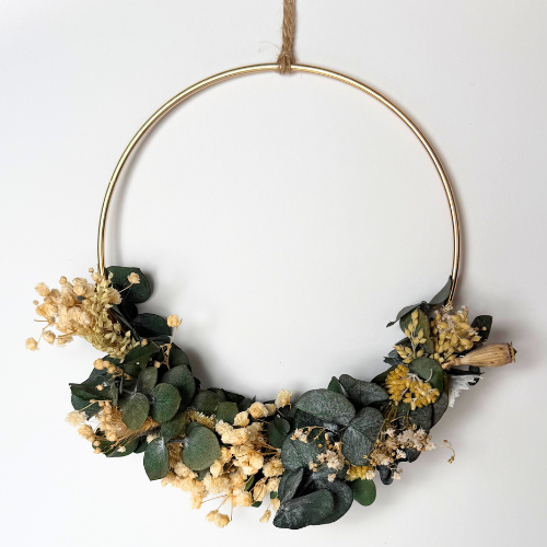 Halber Trockenblumenkranz (15 cm | Handmade)