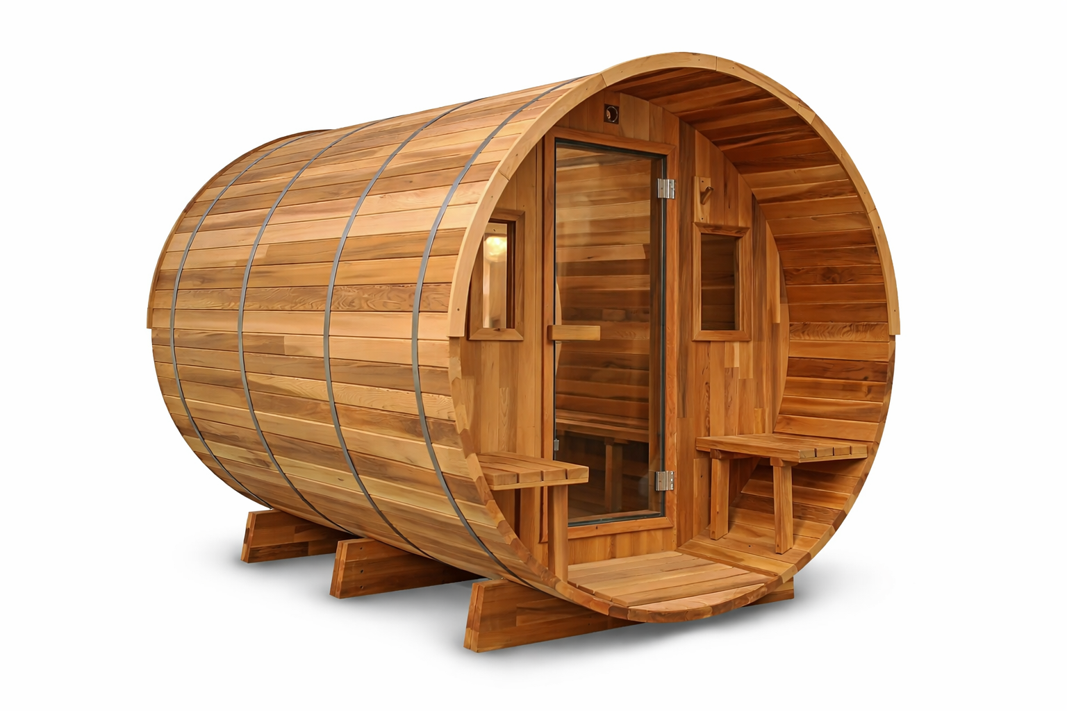 Nordic Barrel Sauna in Red Cedar