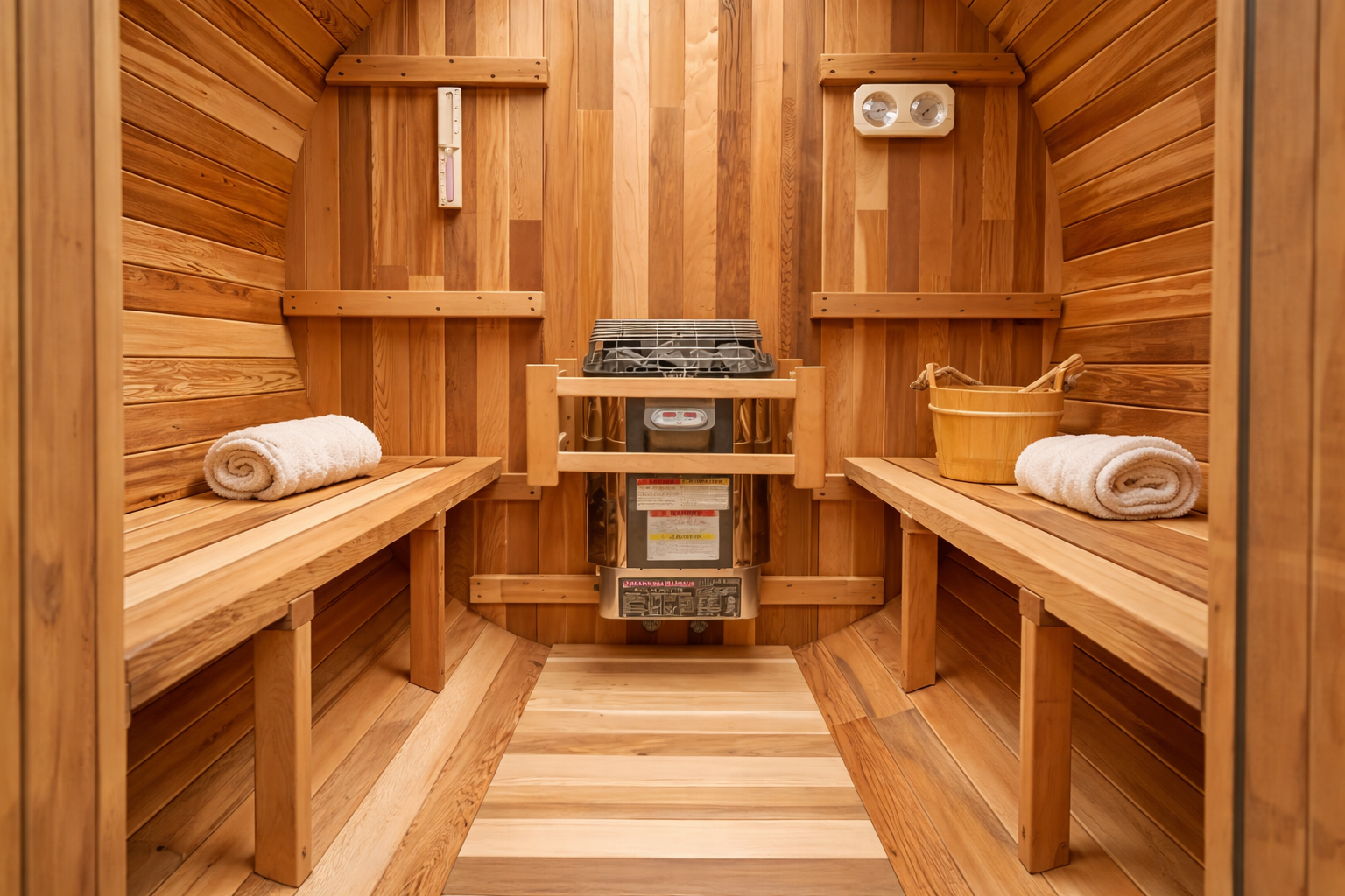 Nordic Barrel Sauna in Red Cedar
