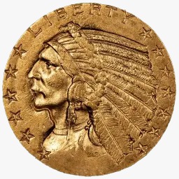 5 USD Indian Head Gold Coin - Half Eagle Mixed Years