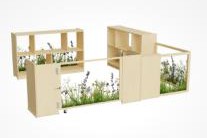 Modular Wooden Planter Shelves