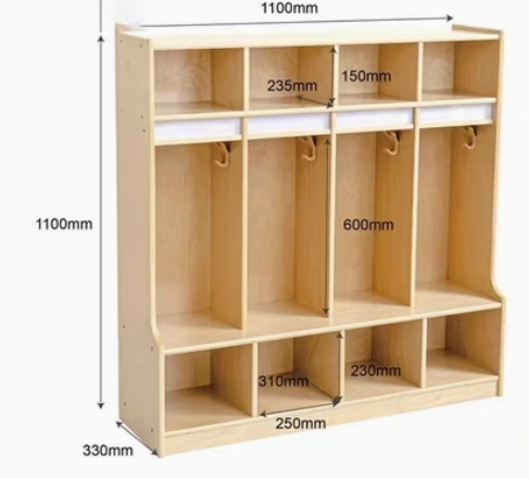 Wooden Multi-Compartment Storage Organizer