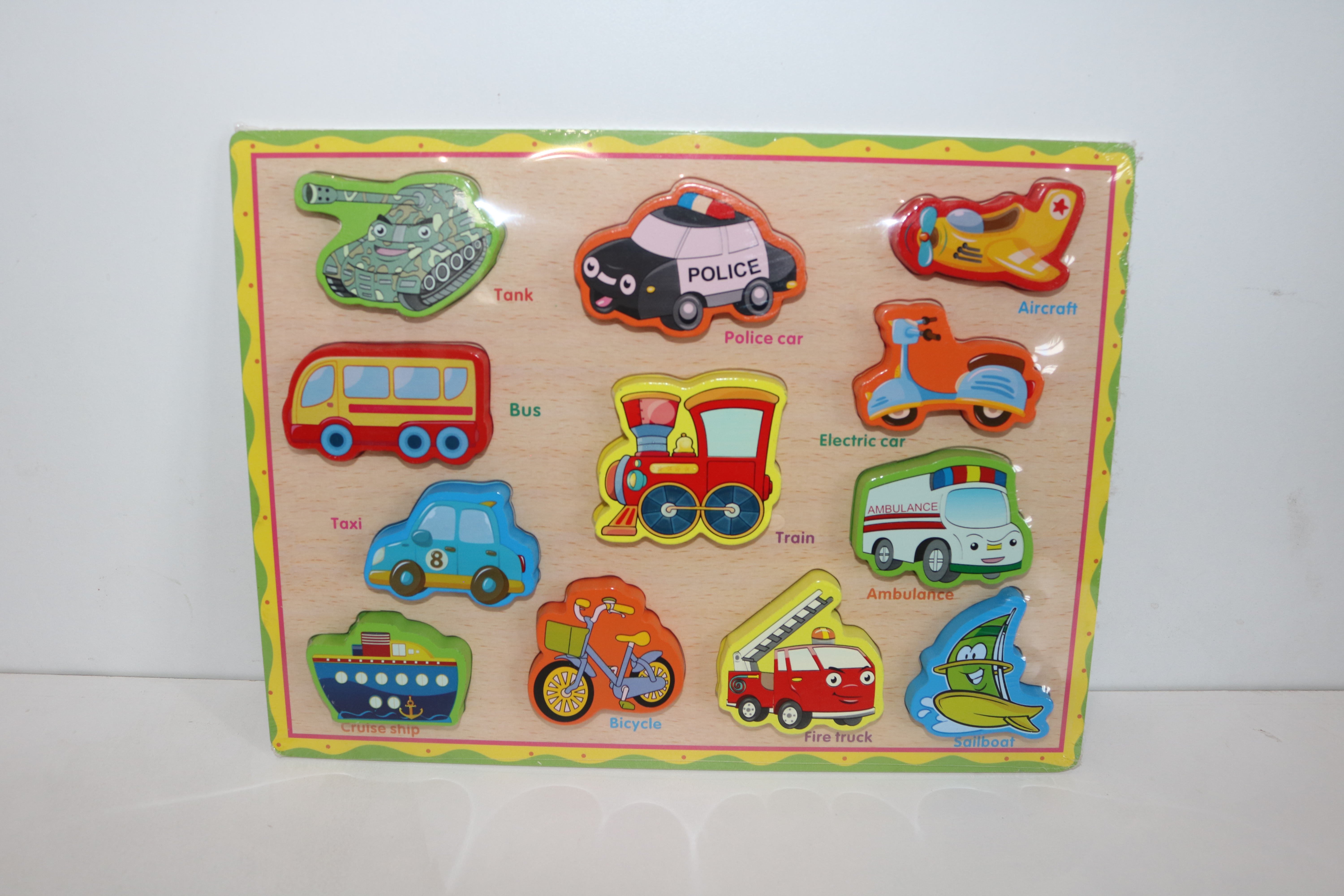 Wooden Vehicle Puzzle Board