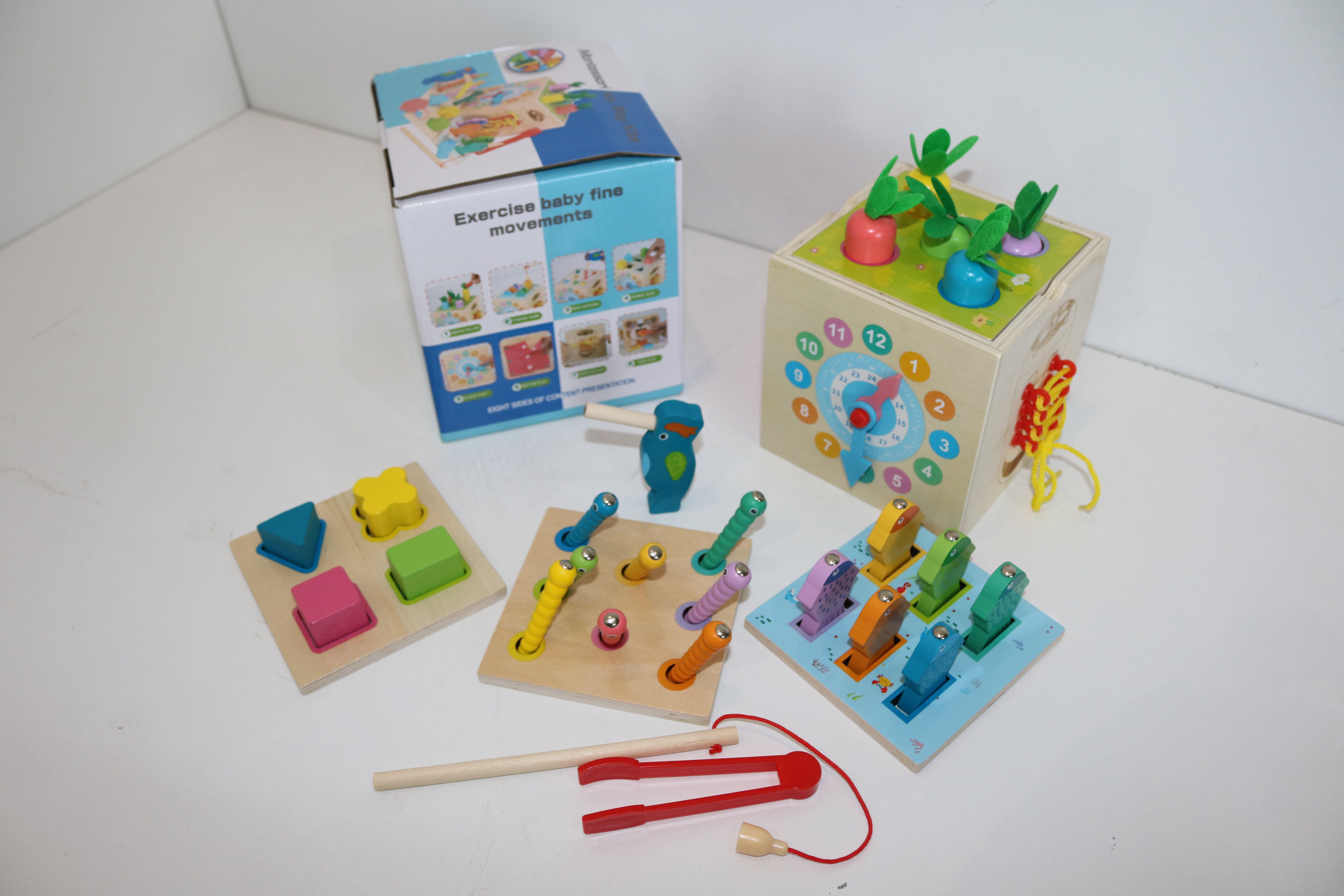 Wooden Montessori Activity Cube Set