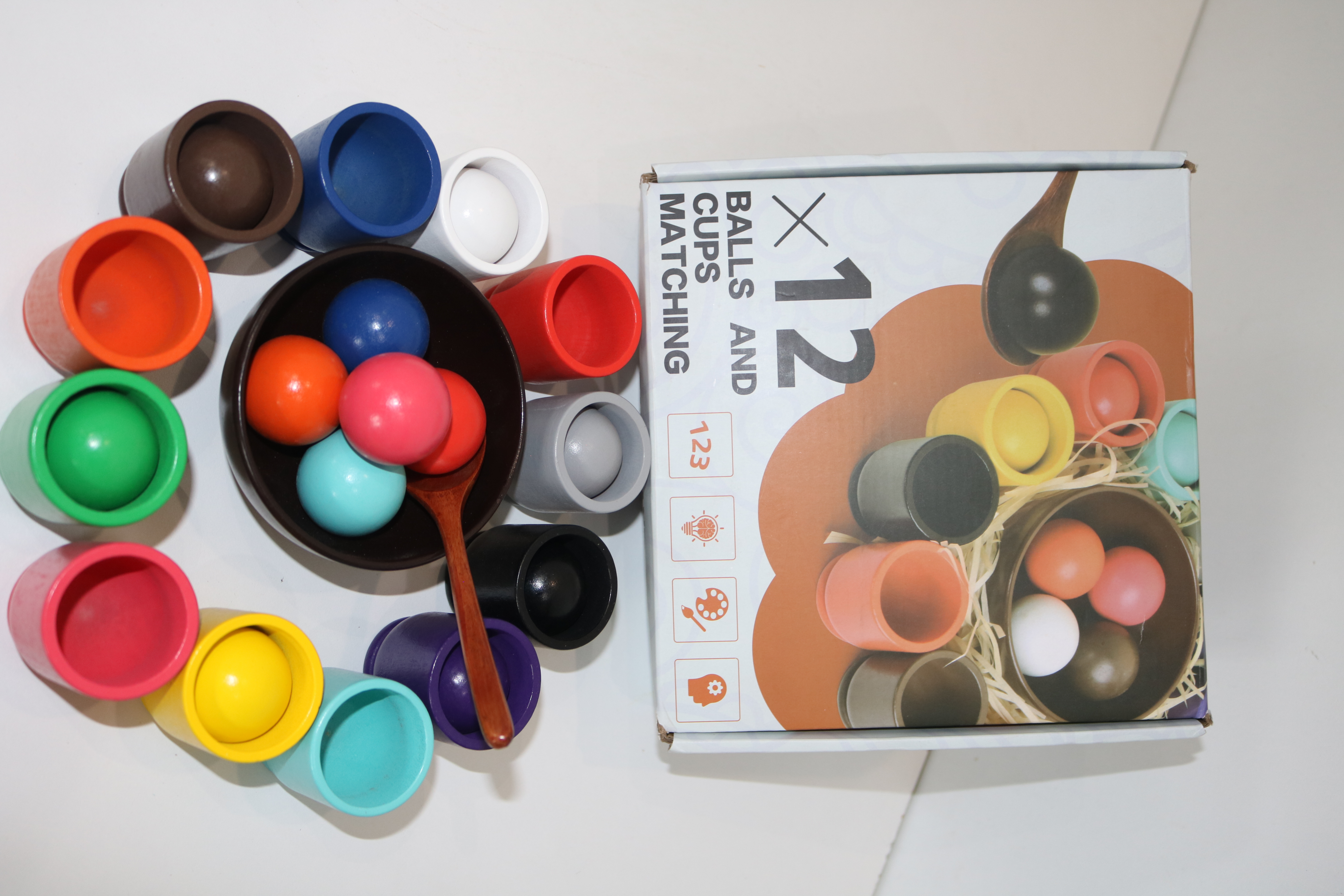 12 Balls and Cups Matching Set
