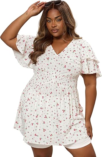 Plus Size Floral Mini Dress