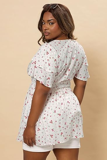 Plus Size Floral Mini Dress
