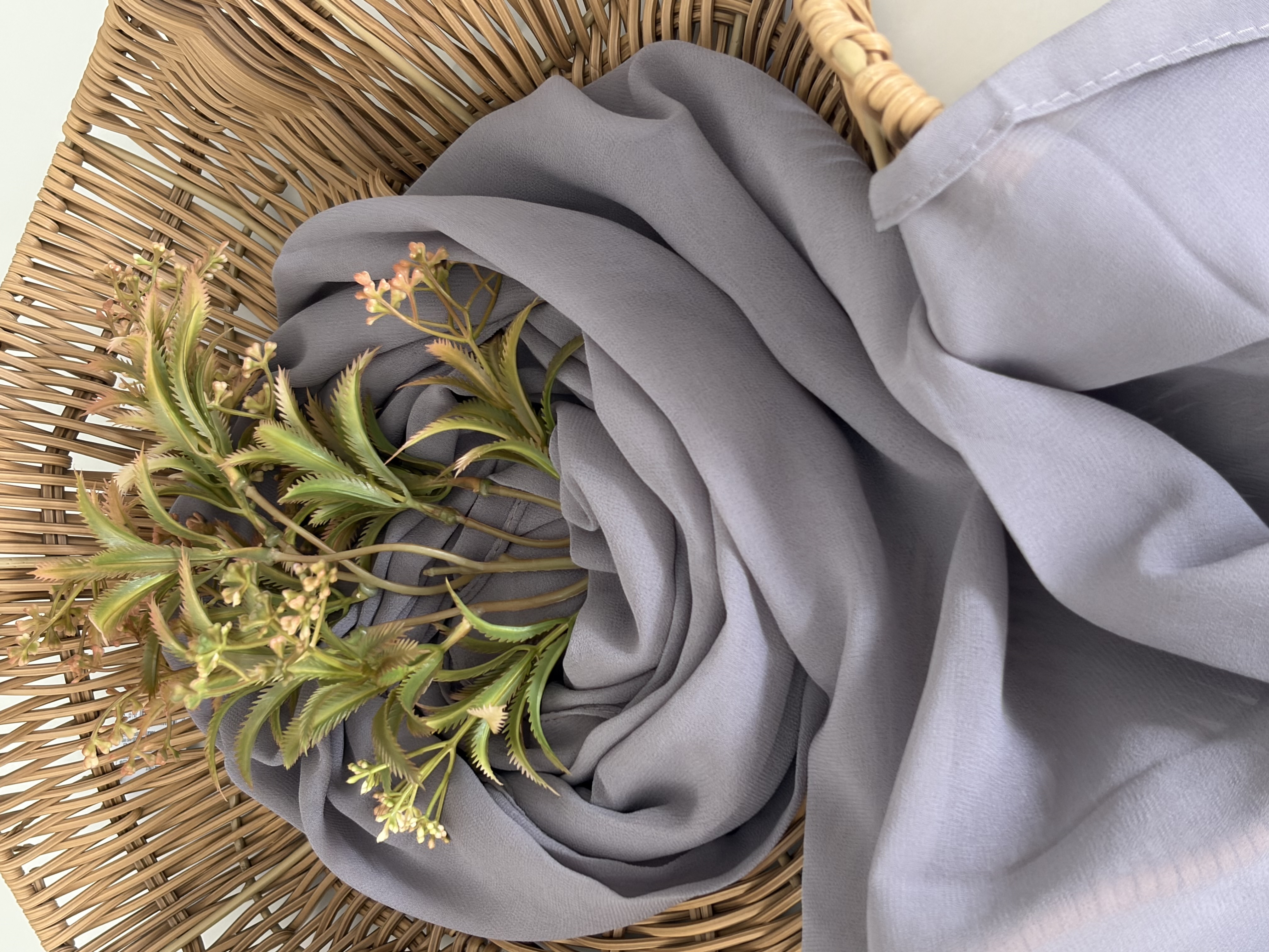 Elegant Grey Fabric Scarf