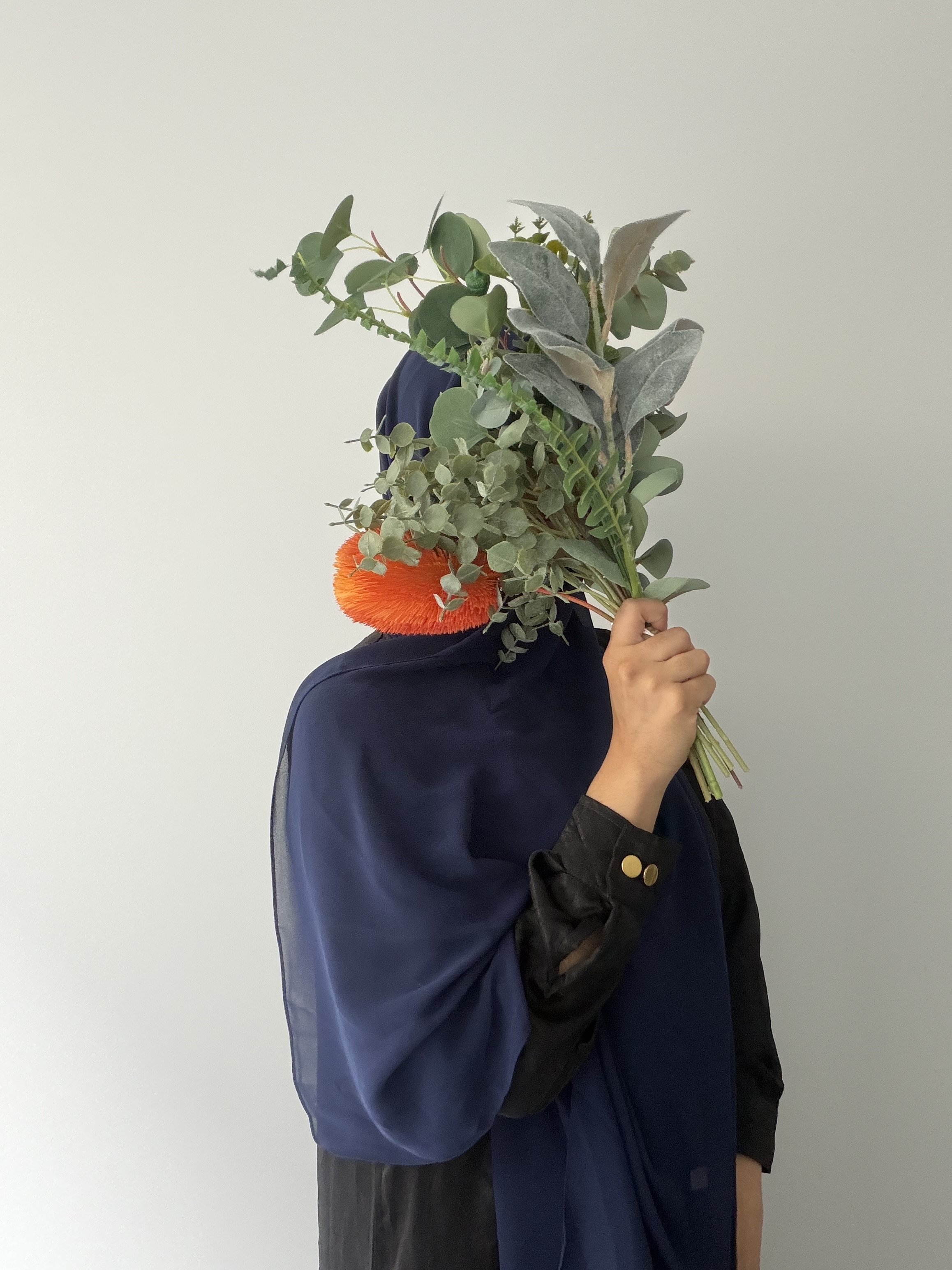 Navy Blue Instant Chiffon with Inbuilt magnets