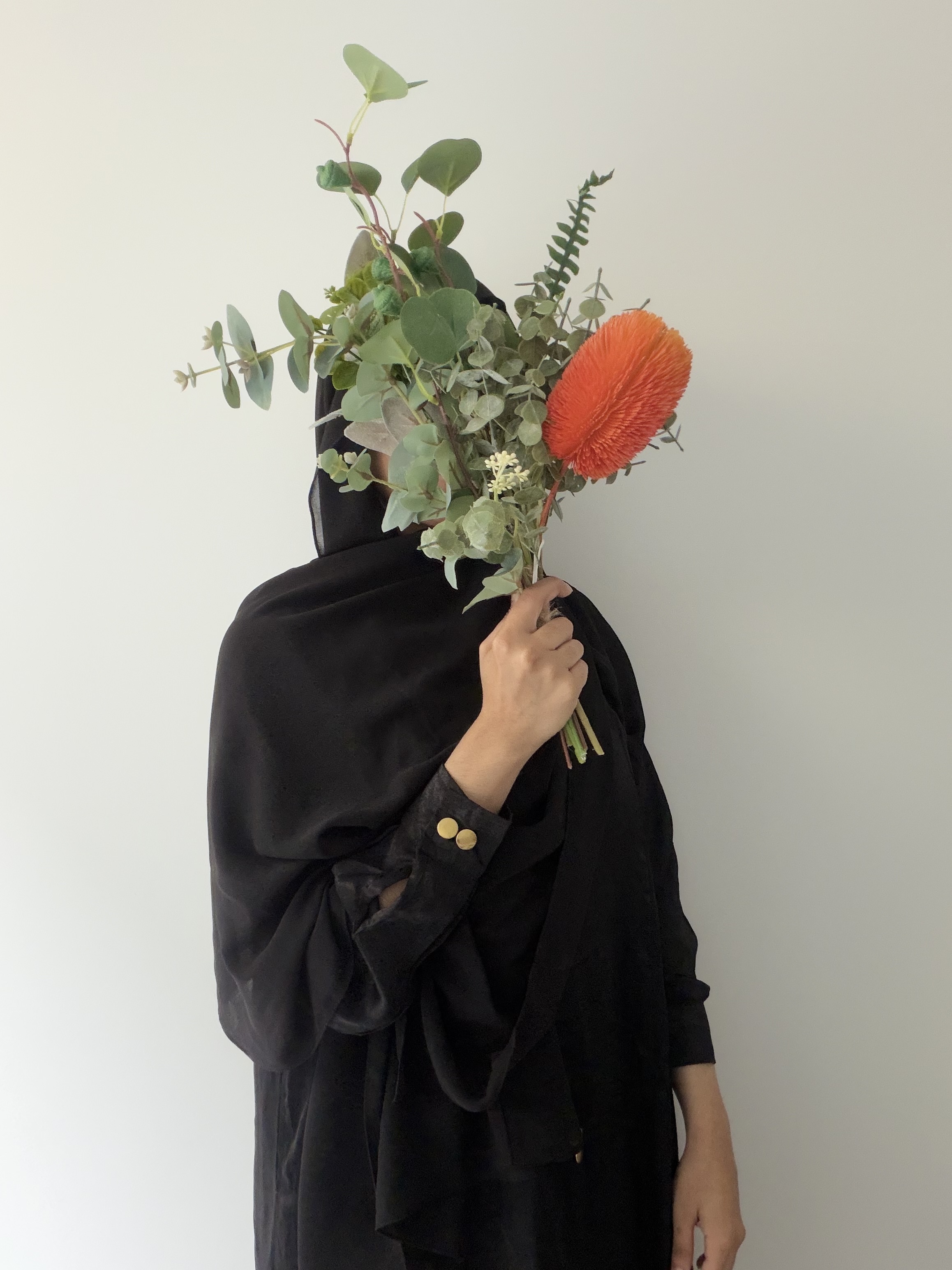 Black Instant Chiffon with Inbuilt Magnets