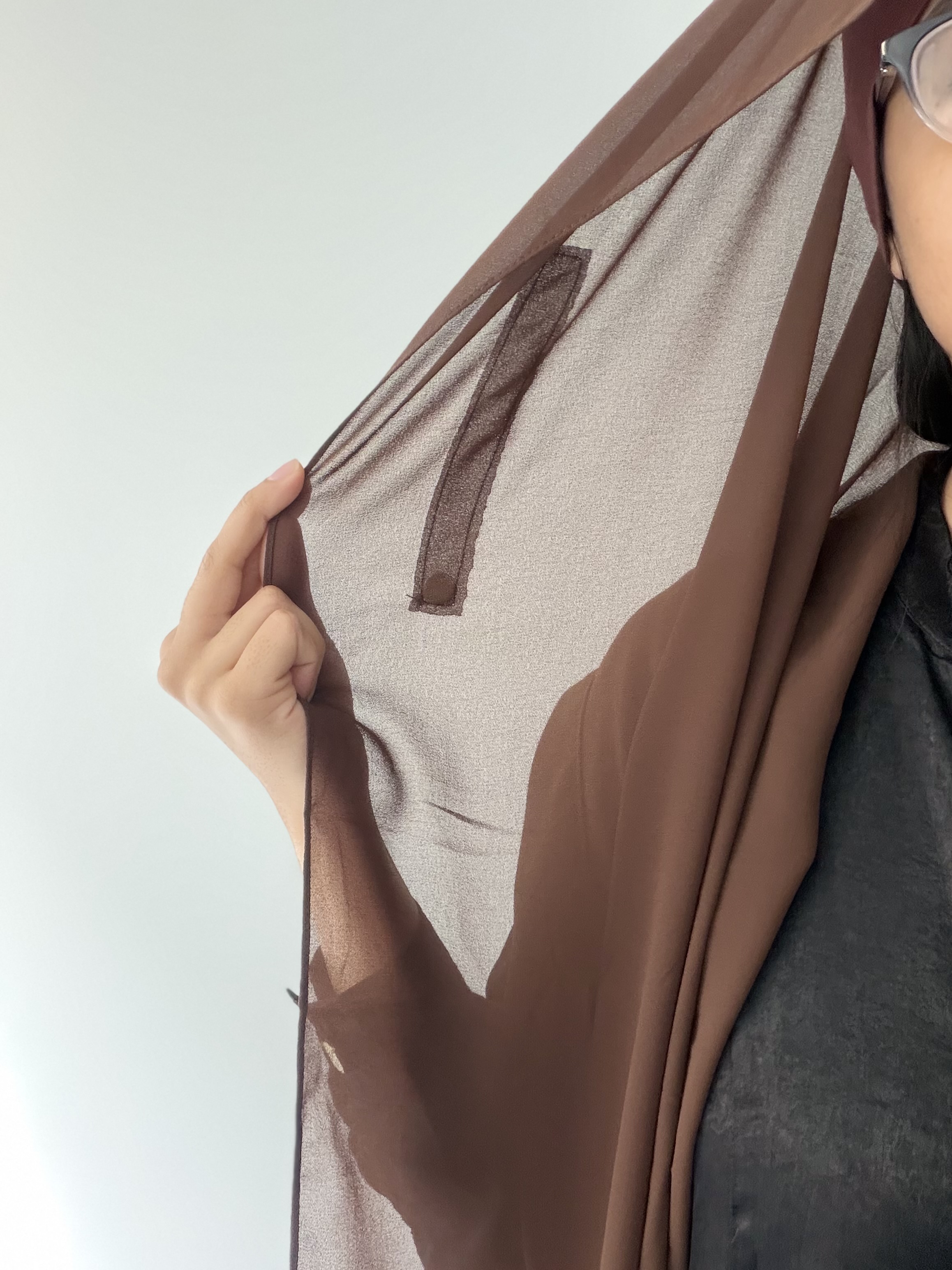 Coffee Brown Instant Chiffon with Inbuilt Magnets