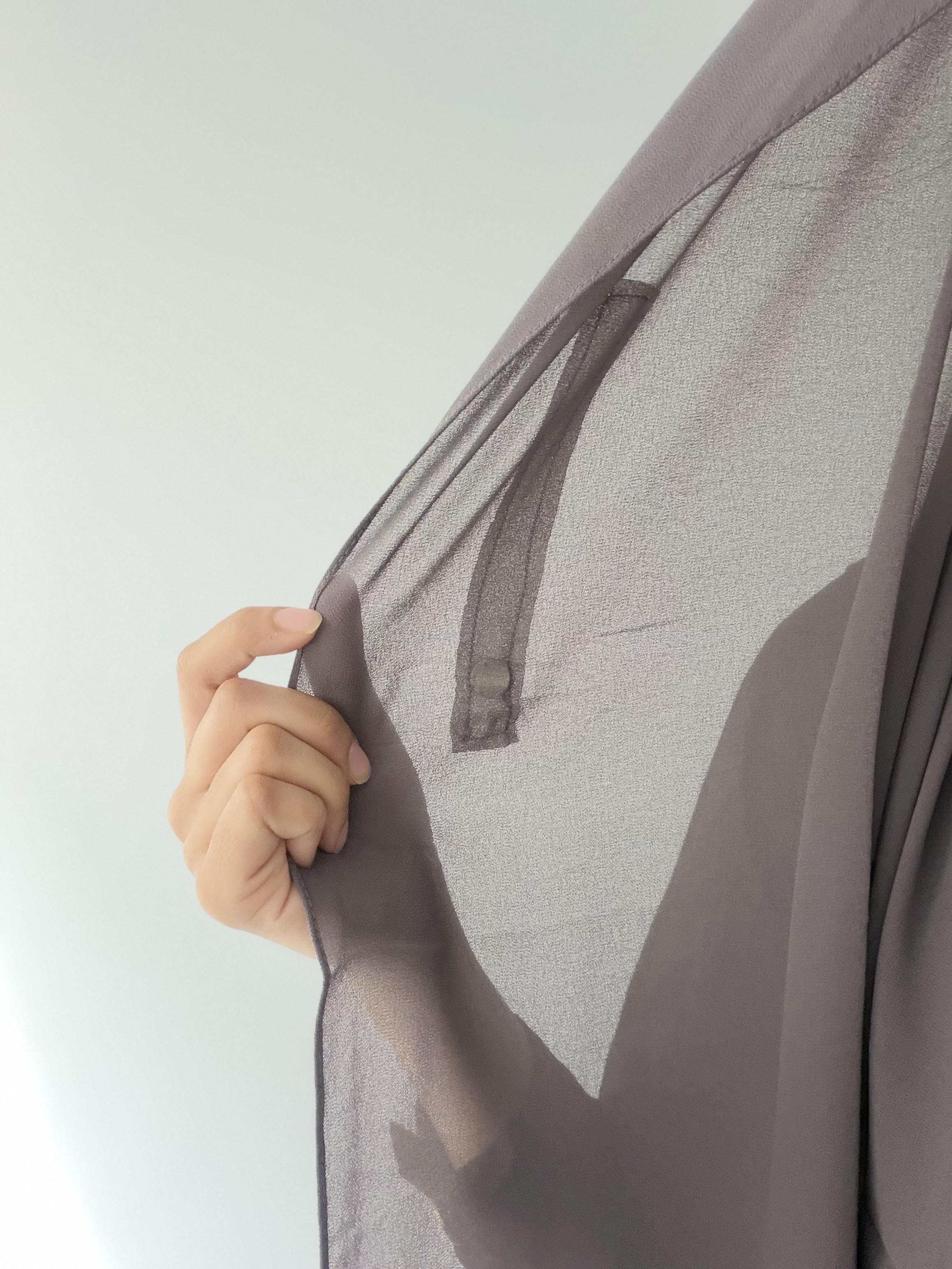 Grey Instant Chiffon with Inbuilt Magnets